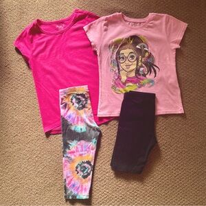 Bundle of 4-Little Girl’s Shirts and Shorts-Size 5